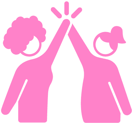 two people high-fiving